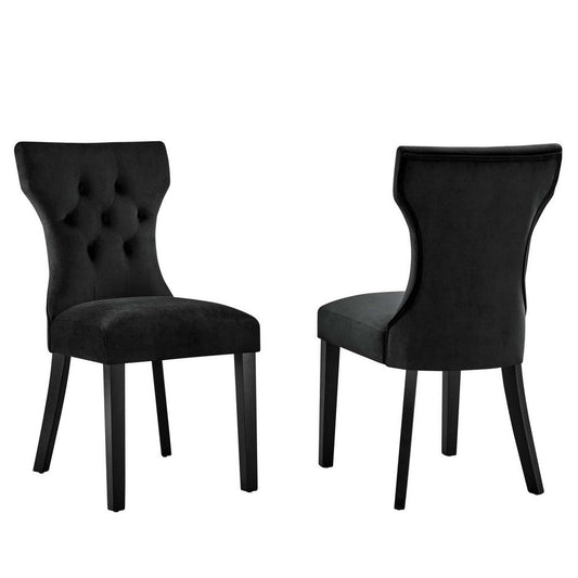 Silhouette Performance Velvet Dining Chairs - Set of 2  - No Shipping Charges