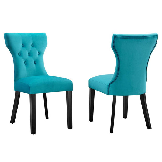 Silhouette Performance Velvet Dining Chairs - Set of 2 - No Shipping Charges
