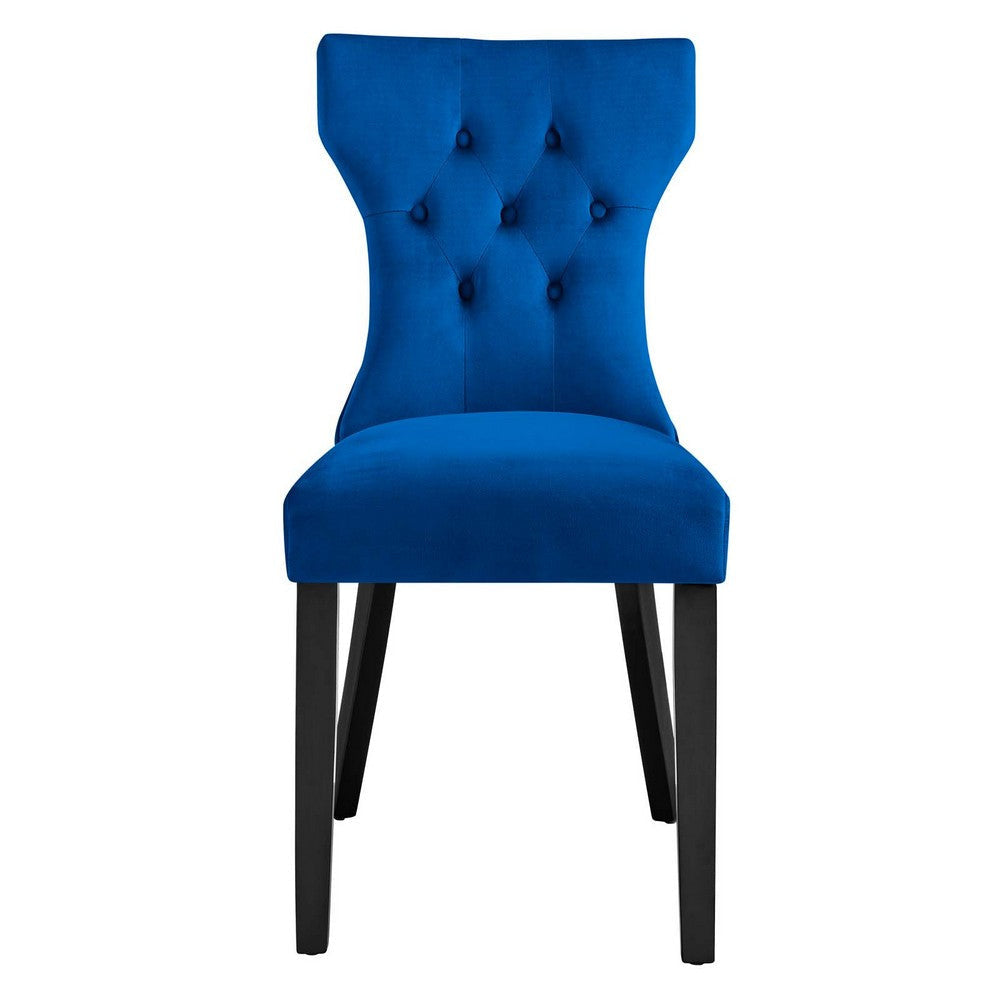 Silhouette Performance Velvet Dining Chairs - Set of 2 - No Shipping Charges MDY-EEI-5014-BLU