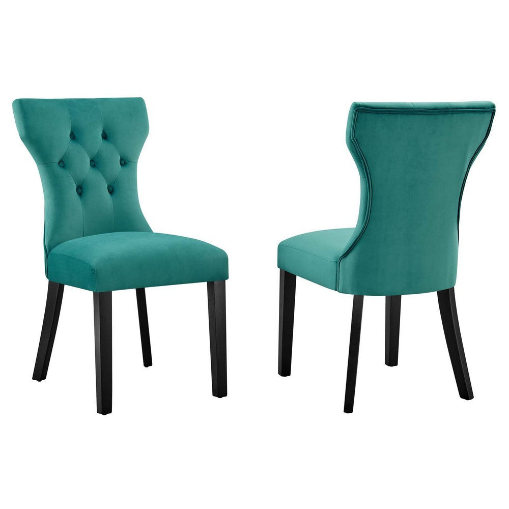 Silhouette Performance Velvet Dining Chairs - Set of 2 - No Shipping Charges