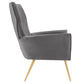 Renata Button Tufted Performance Velvet Armchair  - No Shipping Charges