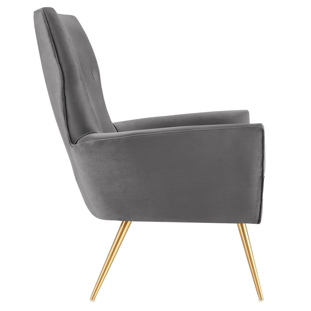 Renata Button Tufted Performance Velvet Armchair  - No Shipping Charges