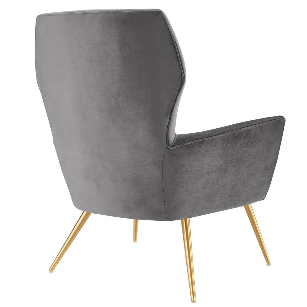 Renata Button Tufted Performance Velvet Armchair  - No Shipping Charges