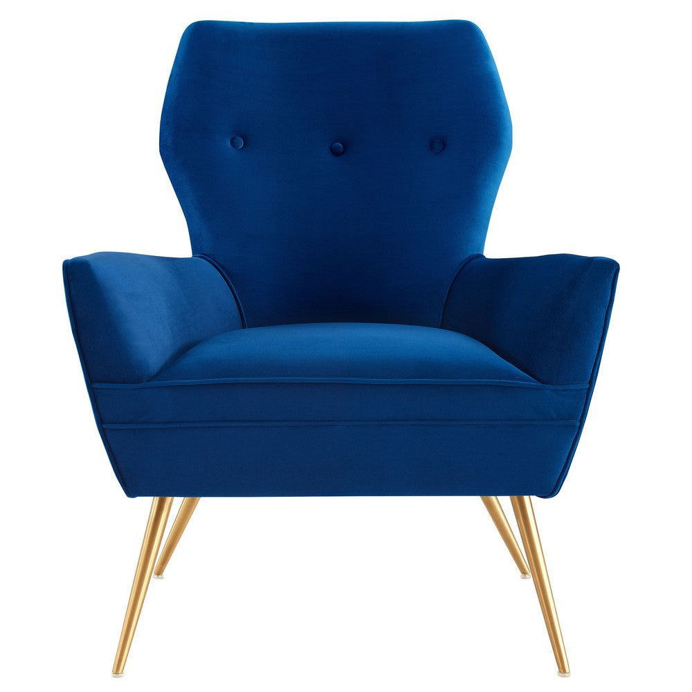 Modway Renata Button Tufted Performance Velvet Armchair Navy MDY-EEI-5020-NAV