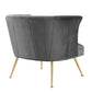 Veronica Channel Tufted Performance Velvet Armchair  - No Shipping Charges