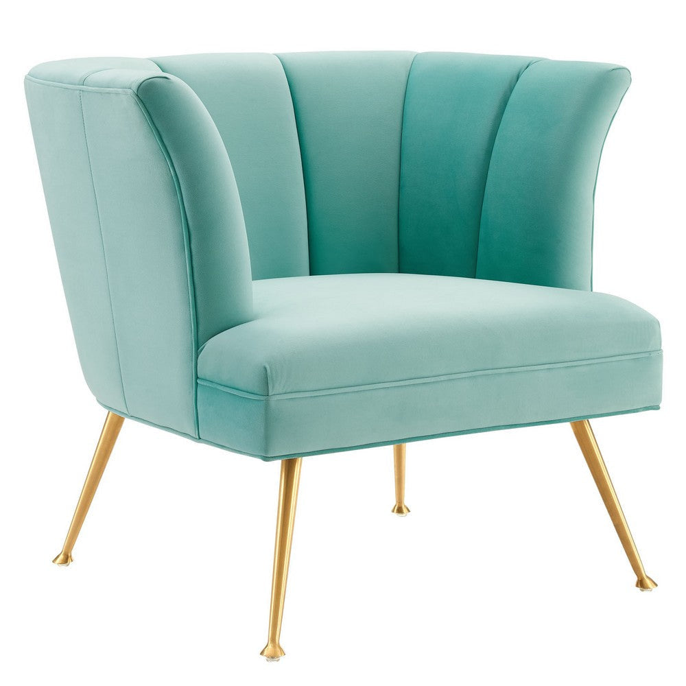 Modway Channel Tufted Performance Velvet Mint Armchair