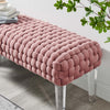 Prologue Woven Performance Velvet Ottoman  - No Shipping Charges