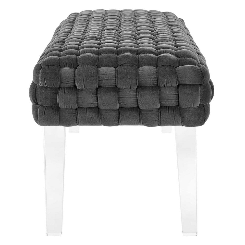 Prologue Woven Performance Velvet Ottoman  - No Shipping Charges