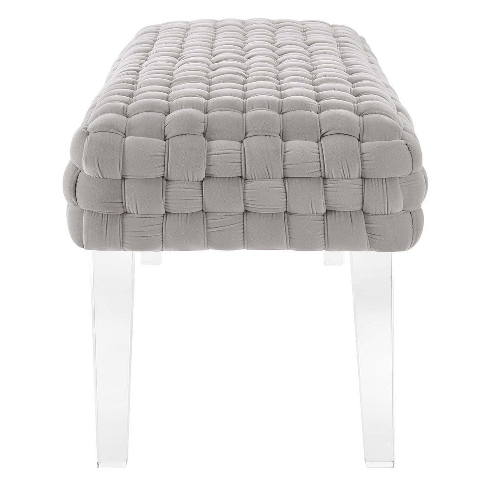 Prologue Woven Performance Velvet Ottoman  - No Shipping Charges