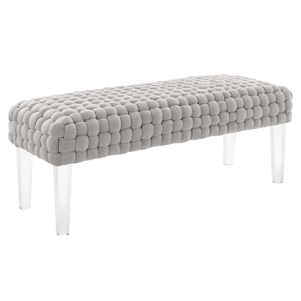 Prologue Woven Performance Velvet Ottoman - No Shipping Charges MDY-EEI-5037-DUS