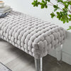 Prologue Woven Performance Velvet Ottoman  - No Shipping Charges