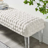 Prologue Woven Performance Velvet Ottoman - No Shipping Charges MDY-EEI-5037-DUS