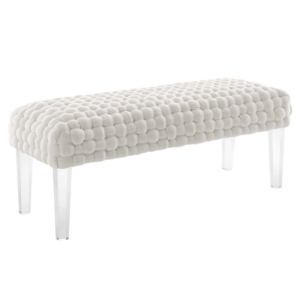 Prologue Woven Performance Velvet Ottoman  - No Shipping Charges