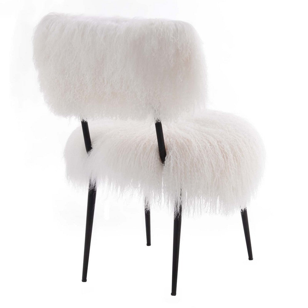 Skylar Sheepskin Chair - No Shipping Charges MDY-EEI-5039-WHI