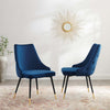 Adorn Performance Velvet Dining Side Chair Set of 2 by Modway| Blue
