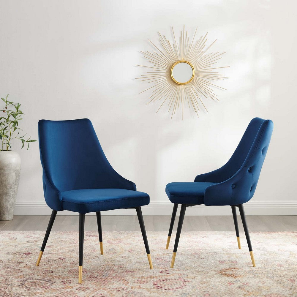 Adorn Performance Velvet Dining Side Chair Set of 2 by Modway| Blue