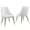 Modway Adorn Tufted Performance Velvet Accent, Dining Side Chair - Set of 2, White