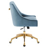 Modway Discern Performance Velvet Swivel Office Chair in Light Blue MDY-EEI-5079-LBU