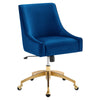 Modway Discern Performance Velvet Swivel Office Chair in Navy