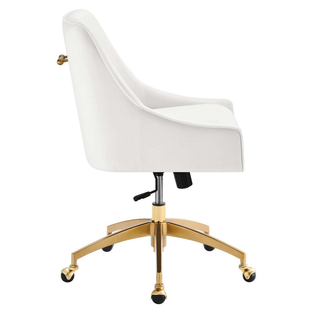 Modway Discern Performance Velvet Swivel Office Chair in White MDY-EEI-5079-WHI