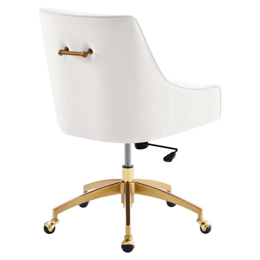 Modway Discern Performance Velvet Swivel Office Chair in White MDY-EEI-5079-WHI