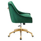 Modway Discern Performance Velvet Pleated Back Swivel Office Chair in Green MDY-EEI-5080-GRN