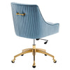 Modway Discern Performance Velvet Pleated Back Swivel Office Chair in Light Blue MDY-EEI-5080-LBU