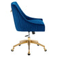 Modway Discern Performance Velvet Pleated Back Swivel Office Chair in Navy MDY-EEI-5080-NAV