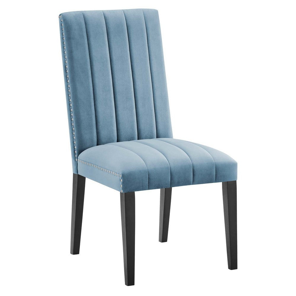 Modway Catalyst Channel Tufted Performance Velvet Parsons Dining Side Chairs in Light Blue-Set of 2 MDY-EEI-5081-LBU