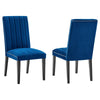 Modway Catalyst Channel Tufted Performance Velvet Parsons Dining Side Chairs in Navy-Set of 2