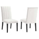 Modway Catalyst Channel Tufted Performance Velvet Parsons Dining Side Chairs in White-Set of 2