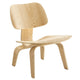 Modway Modern Molded Plywood Lounge Accent Chair,Engineered Wood in Natural