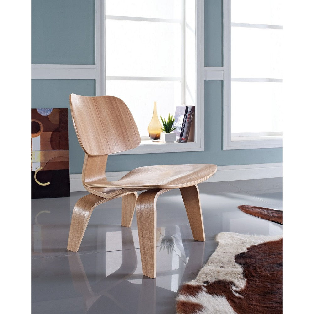 Natural Fathom Wood Lounge Chair  - No Shipping Charges