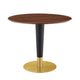 Modway Zinque Round Wood 36" Dining Table, Gold Walnut