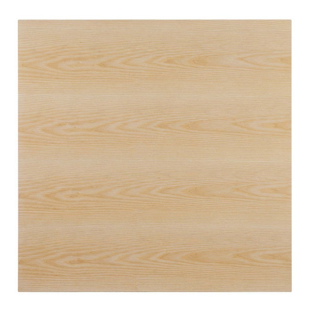 Modway Zinque Square Wood Grain 36’’ Dining Table in Gold Natural 36 Inch MDY-EEI-5128-GLD-NAT