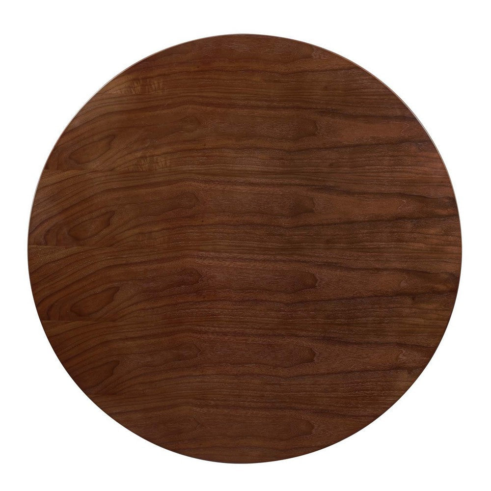 Modway Zinque Round Wood 47’’ Dining Table in Gold Walnut MDY-EEI-5140-GLD-WAL