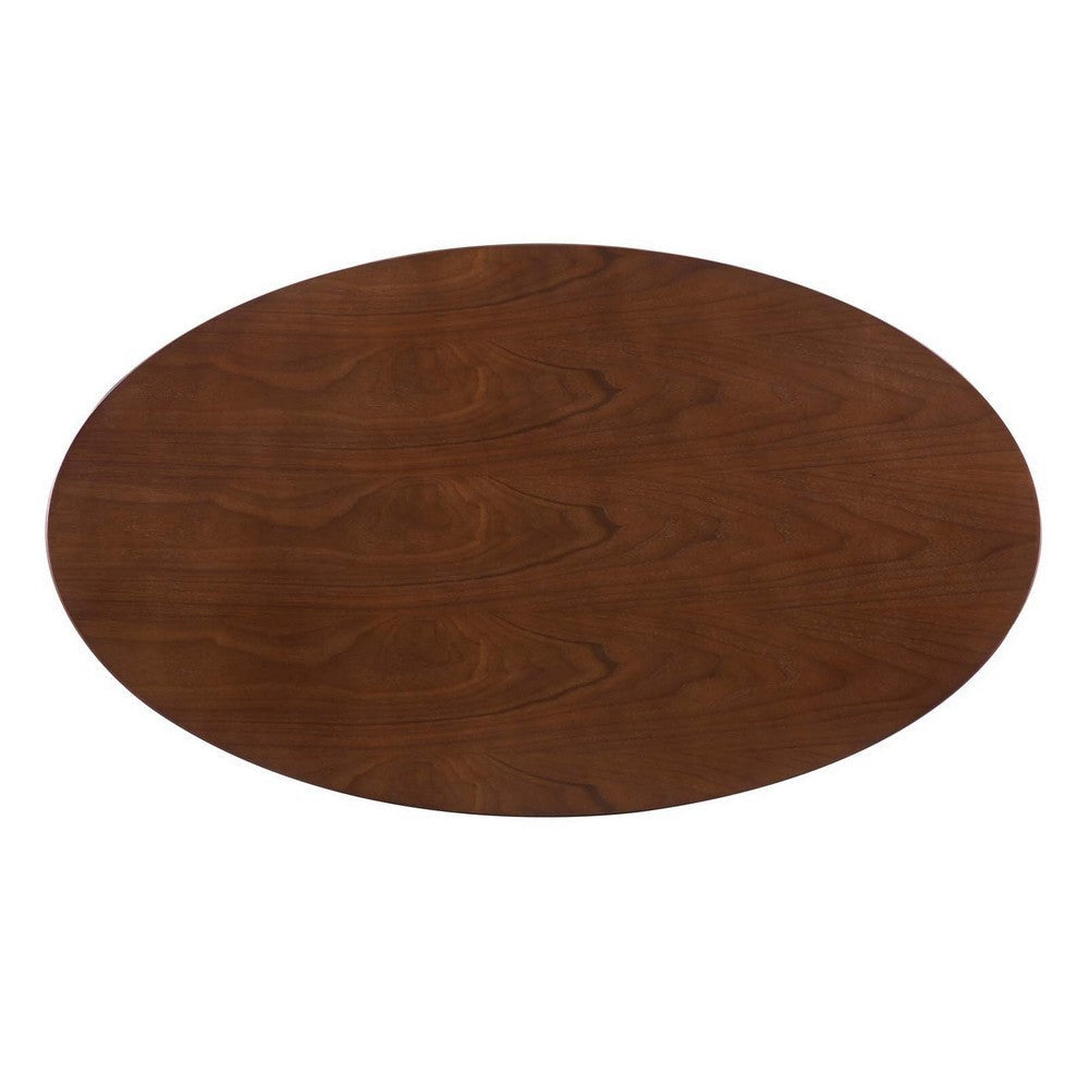 Modway Zinque Oval Wood 48’’ Dining Table in Gold Walnut MDY-EEI-5142-GLD-WAL