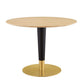 Modway Zinque Round Wood Grain 40" Dining Table in Gold Natural, 40 Inch