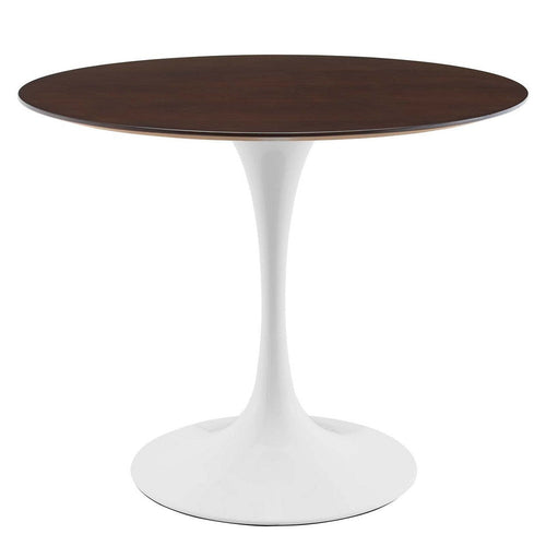 Modway Lippa Dining Table, 36", White Cherry Walnut