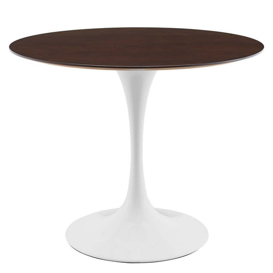 Modway Lippa Dining Table, 36", White Cherry Walnut