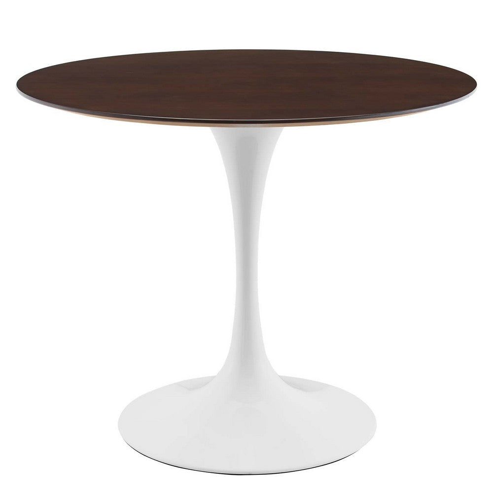 Modway Lippa Dining Table, 36", White Cherry Walnut