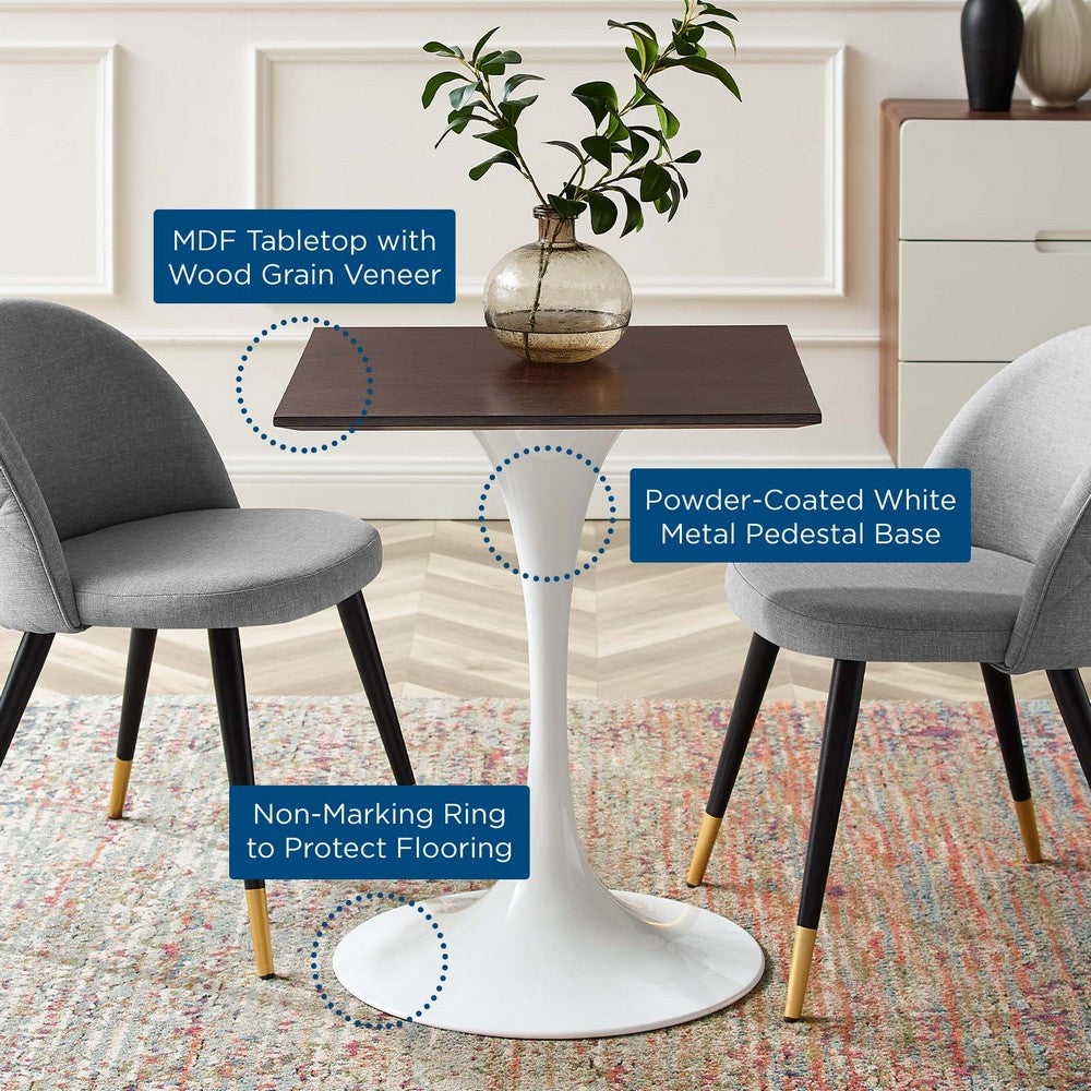 Lippa 24" Square Dining Table by Modway| Brown