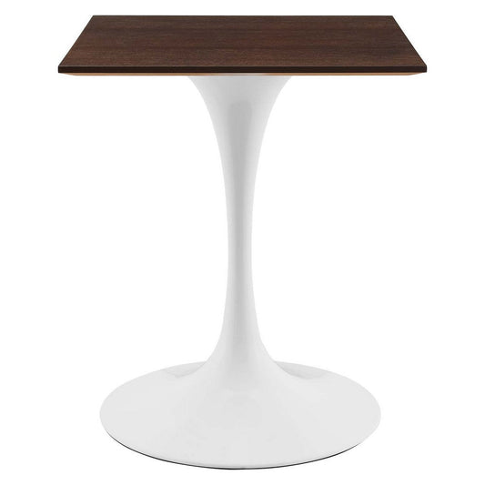 Modway Lippa Dining Table, 24", White Cherry Walnut