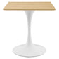 Modway Lippa Dining Table, 28", White Natural