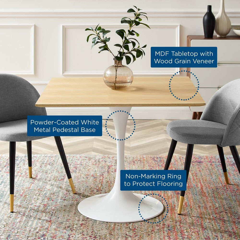 Lippa 36" Square Wood Dining Table by Modway| Brown