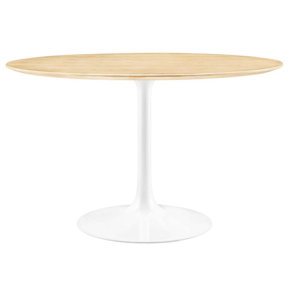 Lippa 48’’ Round Wood Grain Dining Table MDY-EEI-5173-WHI-CHE