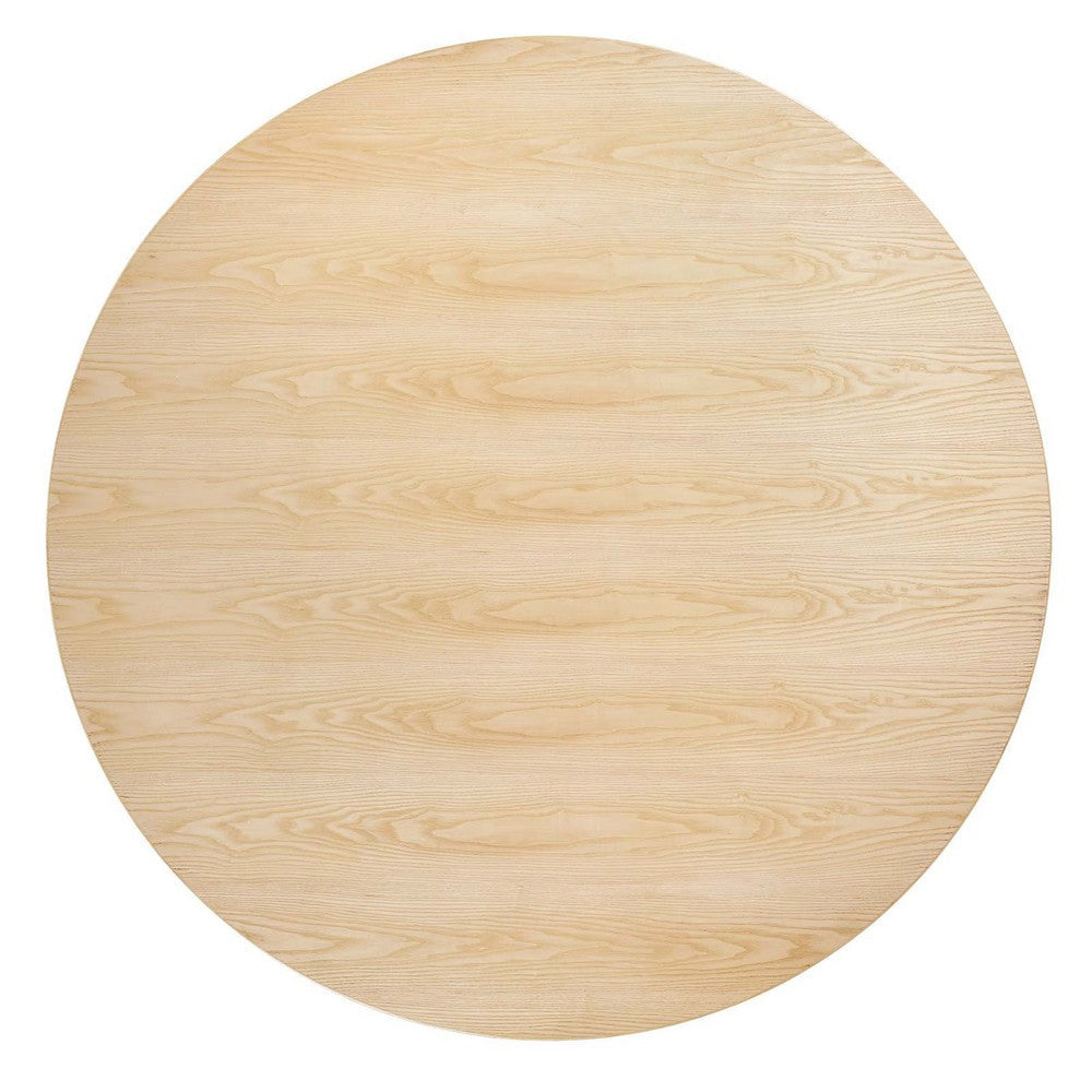 Modway Lippa 60’’ Round Wood Grain Dining Table MDY-EEI-5176-WHI-NAT