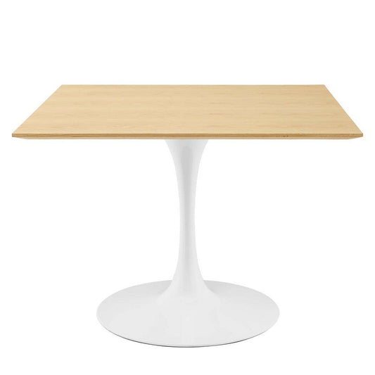 Modway Lippa Dining Table, 40", White Natural