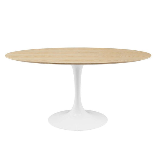 Modway Lippa Dining Table, 60", White Natural