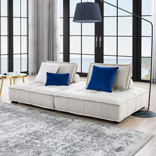 Modway Saunter Tufted Fabric Fabric 2-Piece Loveseat